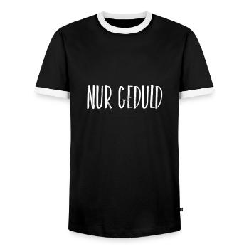 mach keinen Stress - Männer Kontrast-T-Shirt - Schwarz/Weiß - Vorne - AI Model Female 172 light (172cm) & AI Model Male 178 light (178cm)