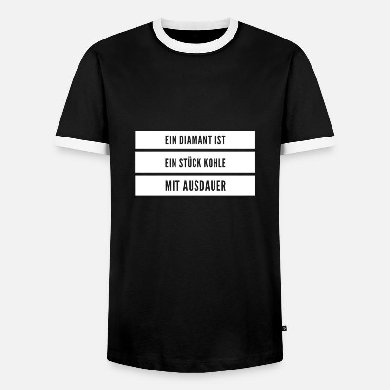 Ausdauer geht immer - Männer Kontrast-T-Shirt - Schwarz/Weiß