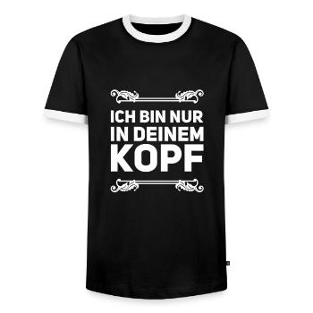 in deinem Kopf - Männer Kontrast-T-Shirt - Schwarz/Weiß - Vorne - AI Model Female 172 light (172cm) & AI Model Male 178 light (178cm)