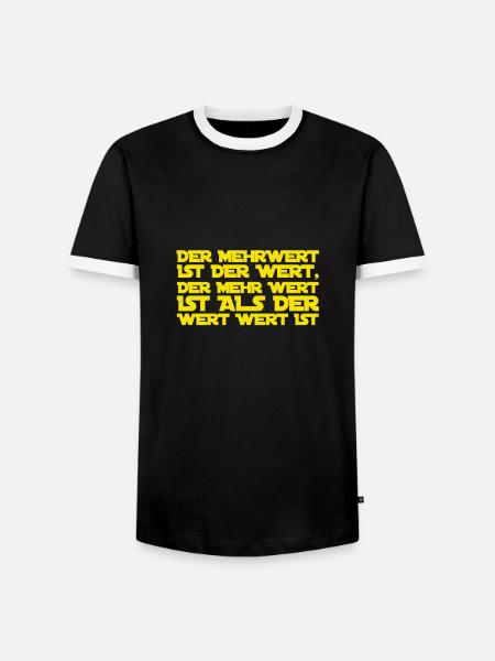 der Wert des Mehrwertes - Männer Kontrast-T-Shirt - Schwarz/Weiß
