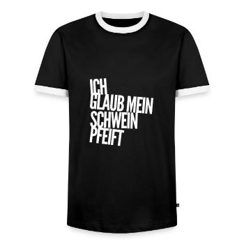 ohne mich - Männer Kontrast-T-Shirt - Schwarz/Weiß - Vorne - AI Model Female 172 light (172cm) & AI Model Male 178 light (178cm)