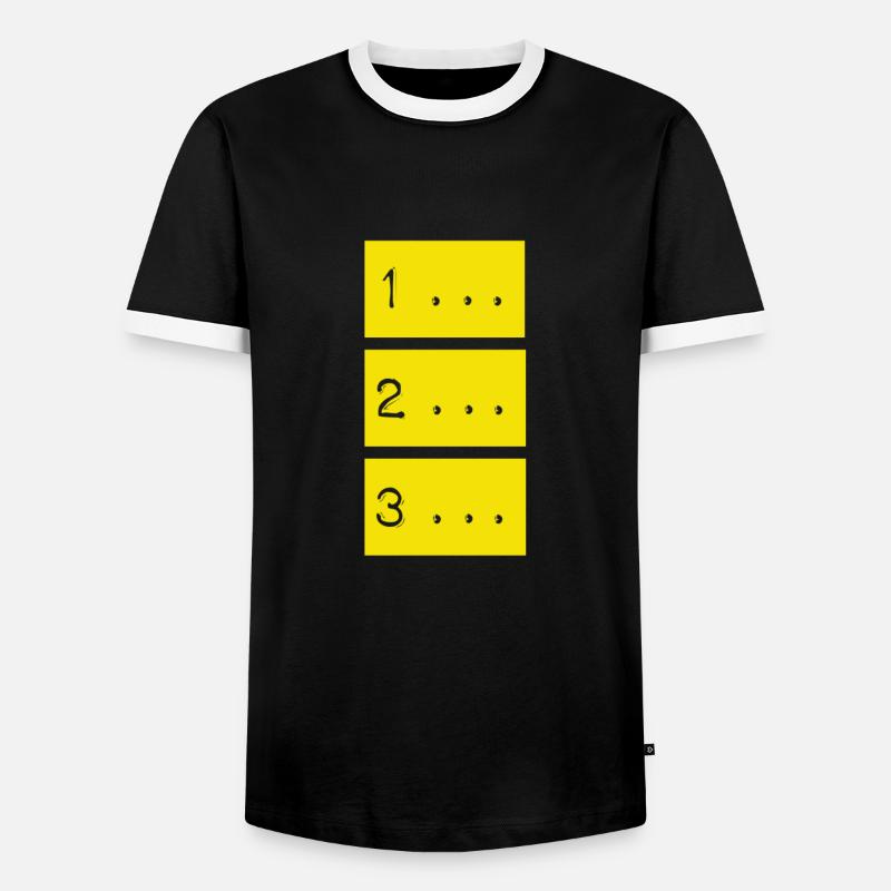 Countdown - Männer Kontrast-T-Shirt - Schwarz/Weiß