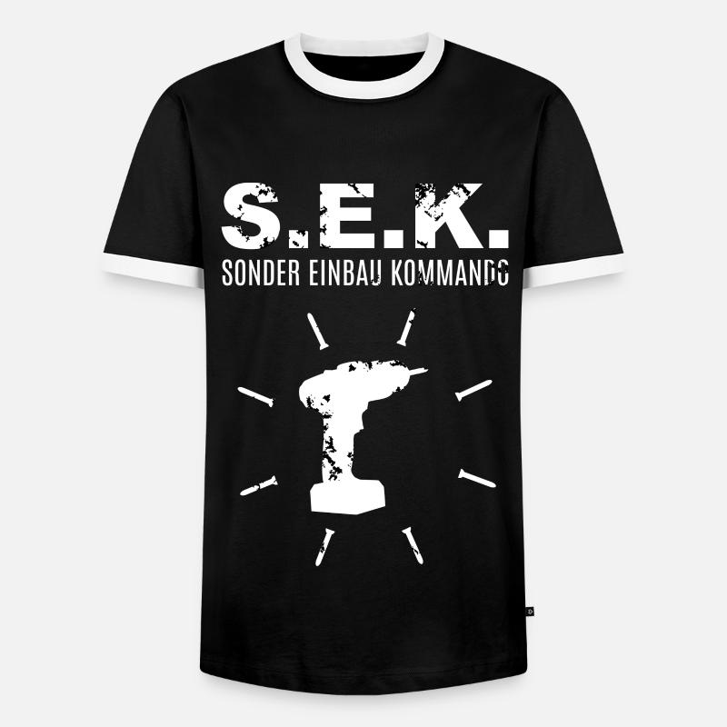 Sonder Einbau Kommando - Männer Kontrast-T-Shirt - Schwarz/Weiß