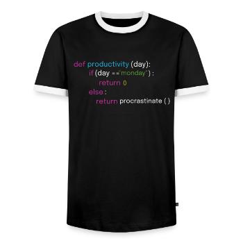 Conception amusante d’assemblage et de codage - T-shirt contrasté Homme - noir/blanc - Devant - AI Model Female 172 light (172cm) & AI Model Male 178 light (178cm)