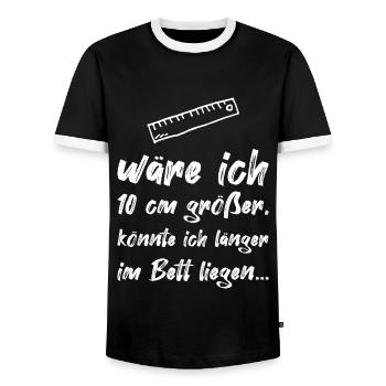 Bett tshirt, weiß - Männer Kontrast-T-Shirt - Schwarz/Weiß - Vorne - AI Model Female 172 light (172cm) & AI Model Male 178 light (178cm)