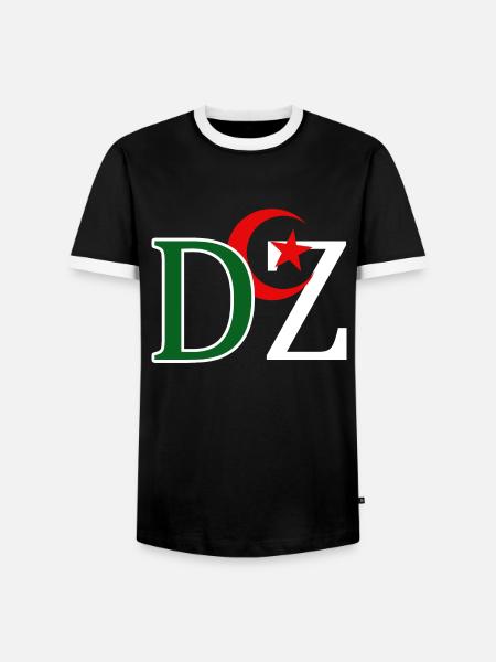 DZ Algerien - Männer Kontrast-T-Shirt - Schwarz/Weiß