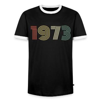 1973 Geburtstag Jahrgang 1973 Geschenk 1973 - Männer Kontrast-T-Shirt - Schwarz/Weiß - Vorne - AI Model Female 172 light (172cm) & AI Model Male 178 light (178cm)