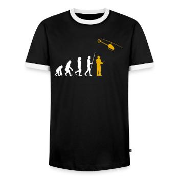 Evolution RC Hélicoptère commandé à distance Modéliser - T-shirt contrasté Homme - noir/blanc - Devant - AI Model Female 172 light (172cm) & AI Model Male 178 light (178cm)