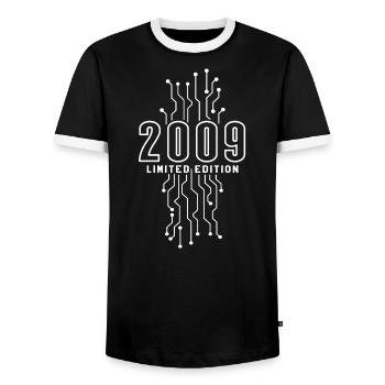 Birthday 2009 Gaming Limited Edition Gamer - Men's Ringer Shirt - black/white - Front - AI Model Female 172 light (172cm) & AI Model Male 178 light (178cm)