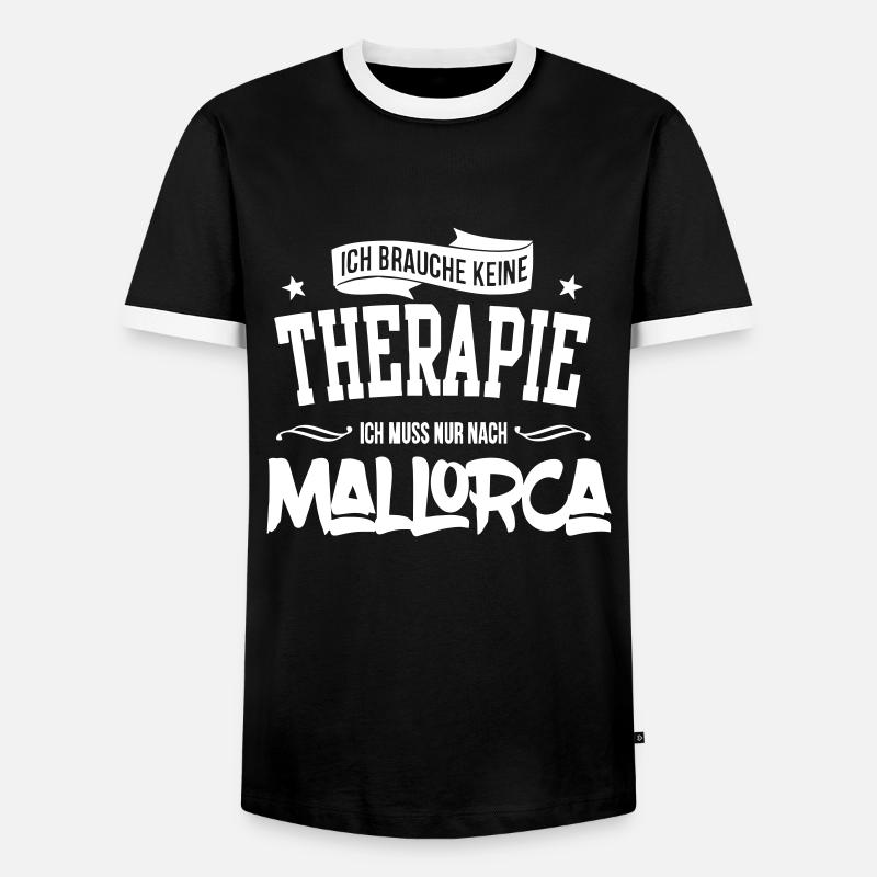 Mallorca - Männer Kontrast-T-Shirt - Schwarz/Weiß