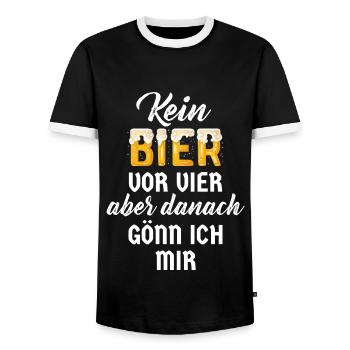 Bier lustige Sprüche Biertrinker Bierliebhaber - Männer Kontrast-T-Shirt - Schwarz/Weiß - Vorne - AI Model Female 172 light (172cm) & AI Model Male 178 light (178cm)