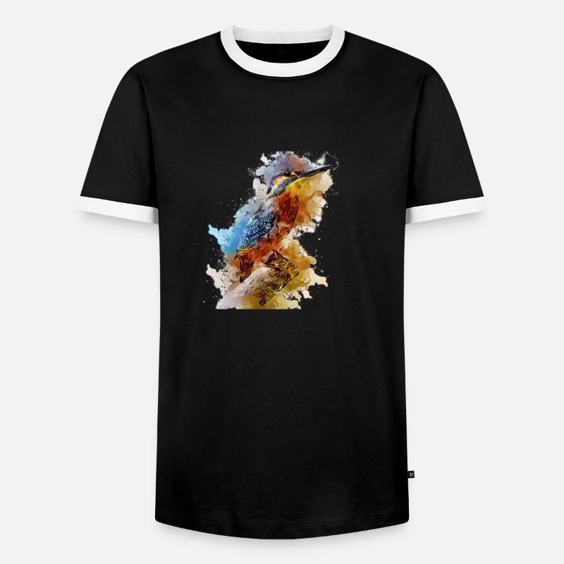 Vogel - Männer Kontrast-T-Shirt - Schwarz/Weiß