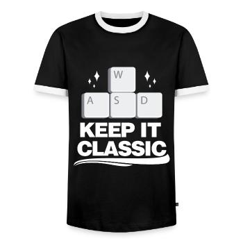 Retro Zocker Sprüche Gaming Geschenk - Männer Kontrast-T-Shirt - Schwarz/Weiß - Vorne - AI Model Female 172 light (172cm) & AI Model Male 178 light (178cm)