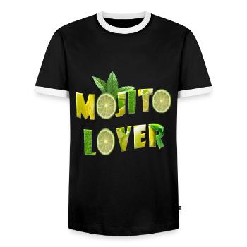 Mojito lover - Cadeau pour les amoureux du Mojito - T-shirt contrasté Homme - noir/blanc - Devant - AI Model Female 172 light (172cm) & AI Model Male 178 light (178cm)