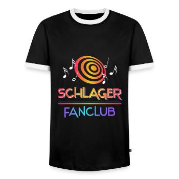 Schlager Fanclub - Männer Kontrast-T-Shirt - Schwarz/Weiß - Vorne - AI Model Female 172 light (172cm) & AI Model Male 178 light (178cm)