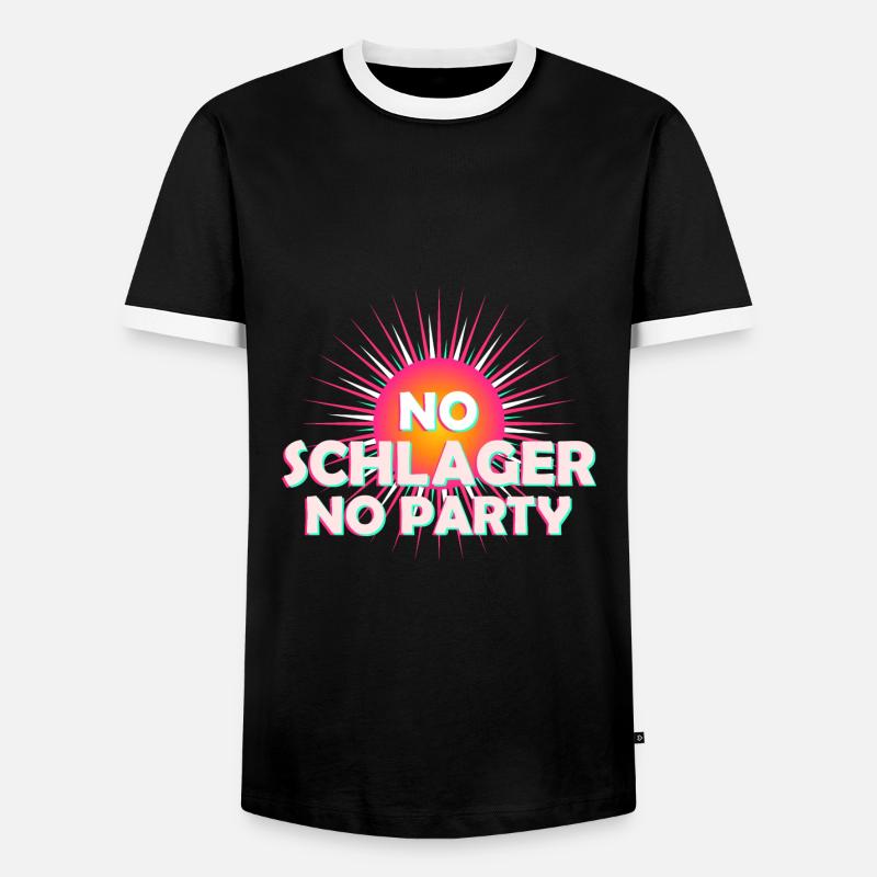 No Schlager No Party - Männer Kontrast-T-Shirt - Schwarz/Weiß