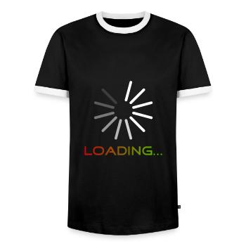 Loading - Männer Kontrast-T-Shirt - Schwarz/Weiß - Vorne - AI Model Female 172 light (172cm) & AI Model Male 178 light (178cm)