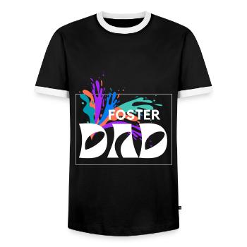 Foster Daddy Bonus Dad Geschenk für Foster Dad - Männer Kontrast-T-Shirt - Schwarz/Weiß - Vorne - AI Model Female 172 light (172cm) & AI Model Male 178 light (178cm)