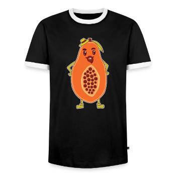 Papa papa dessin animé avec la barbe et le chapeau papa cadeau - T-shirt contrasté Homme - noir/blanc - Devant - AI Model Female 172 light (172cm) & AI Model Male 178 light (178cm)
