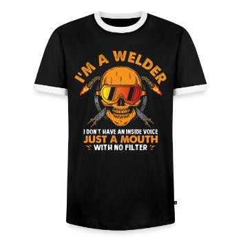 I am a welder I have not only one - Men's Ringer Shirt - black/white - Front - AI Model Female 172 light (172cm) & AI Model Male 178 light (178cm)