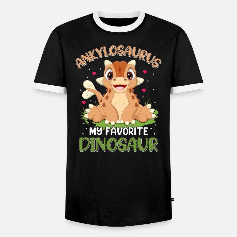 Ankylosaurus Dinosaurier Geschenk Kinder - Männer Kontrast-T-Shirt - Schwarz/Weiß