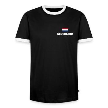 Pays-Bas Pays-Bas Hollande drapeau cadeau - T-shirt contrasté Homme - noir/blanc - Devant - AI Model Female 172 light (172cm) & AI Model Male 178 light (178cm)