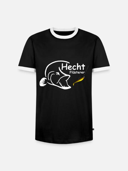 Hecht Flüsterer - Männer Kontrast-T-Shirt - Schwarz/Weiß