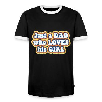 Juste un papa qui aime sa fille - T-shirt contrasté Homme - noir/blanc - Devant - AI Model Female 172 light (172cm) & AI Model Male 178 light (178cm)