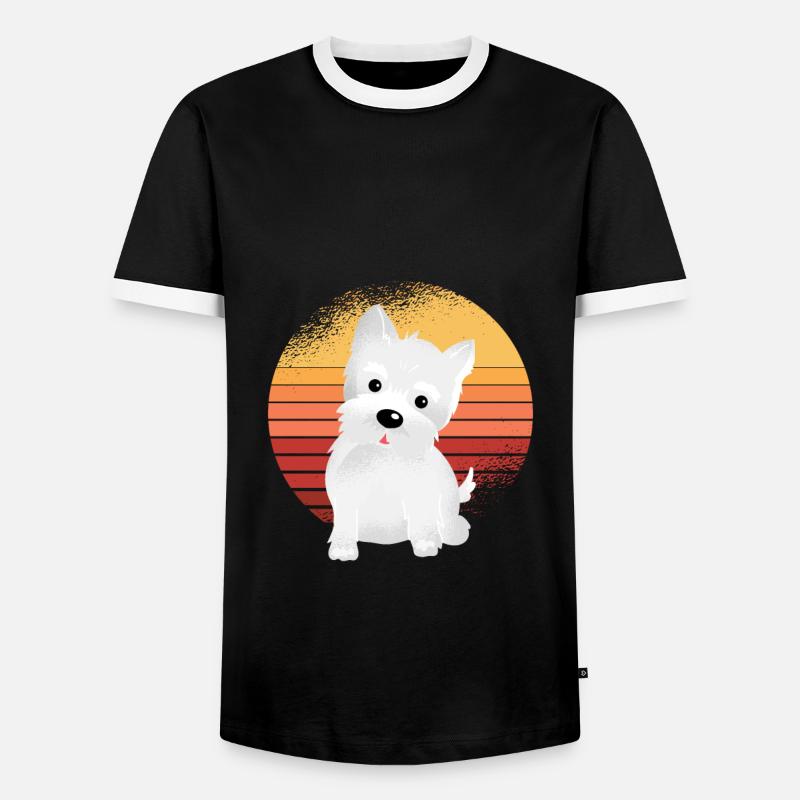 Westie Geschenkidee - Männer Kontrast-T-Shirt - Schwarz/Weiß