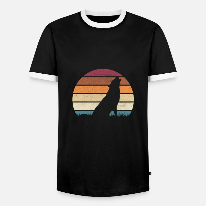 Wölfe Wolf Wolfsrudel - Männer Kontrast-T-Shirt - Schwarz/Weiß