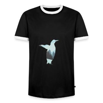 Pingouin pingouins pôle sud - T-shirt contrasté Homme - noir/blanc - Devant - AI Model Female 172 light (172cm) & AI Model Male 178 light (178cm)