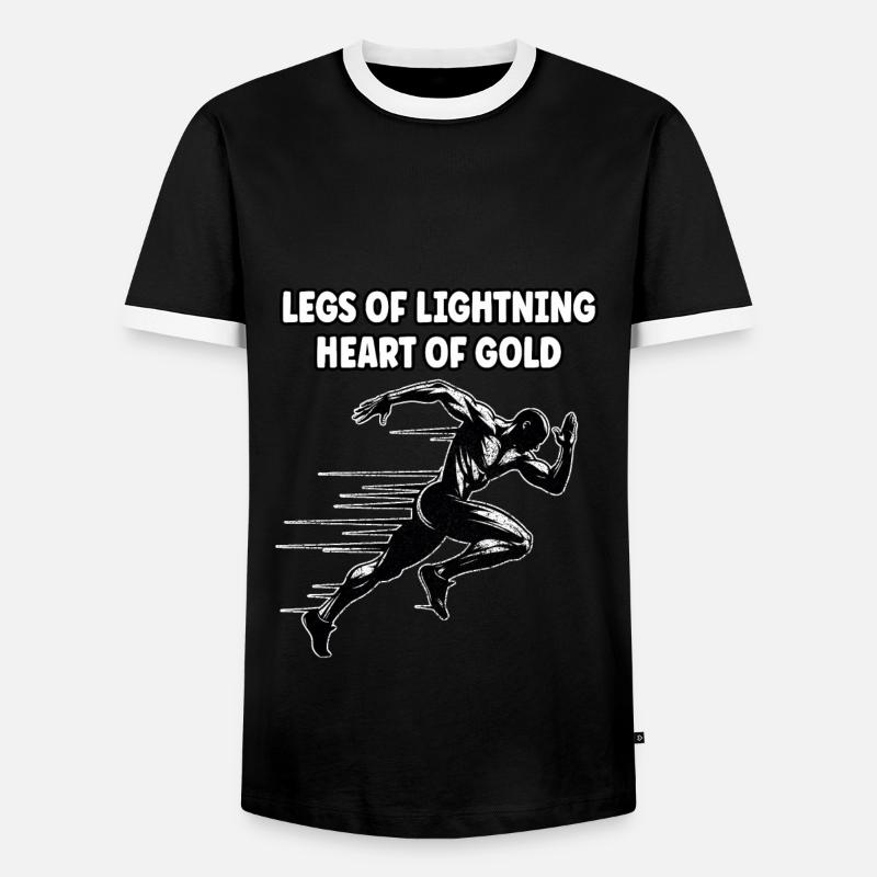 Bahnläufer Sprinter Sprint 100m Sprinter - Männer Kontrast-T-Shirt - Schwarz/Weiß