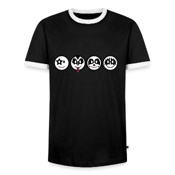 Smiley Kiss Icons (horizontal) 3c - T-shirt contrasté Homme - noir/blanc - Devant - AI Model Female 172 light (172cm) & AI Model Male 178 light (178cm)