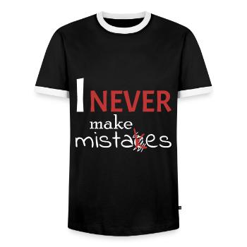I'm never wrong - Men's Ringer Shirt - black/white - Front - AI Model Female 172 light (172cm) & AI Model Male 178 light (178cm)