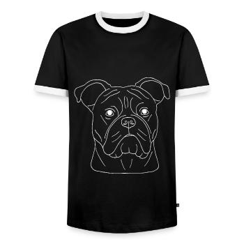 Old English Bulldog - Männer Kontrast-T-Shirt - Schwarz/Weiß - Vorne - AI Model Female 172 light (172cm) & AI Model Male 178 light (178cm)