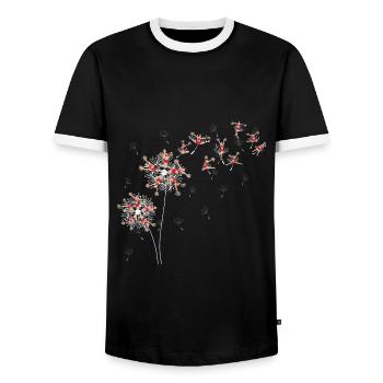 Sports Cheerleading Gift Dandelion Cheerleader - Men's Ringer Shirt - black/white - Front - AI Model Female 172 light (172cm) & AI Model Male 178 light (178cm)