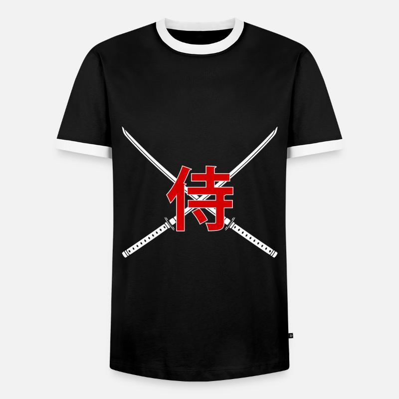 Schwert - Samurai - Männer Kontrast-T-Shirt - Schwarz/Weiß