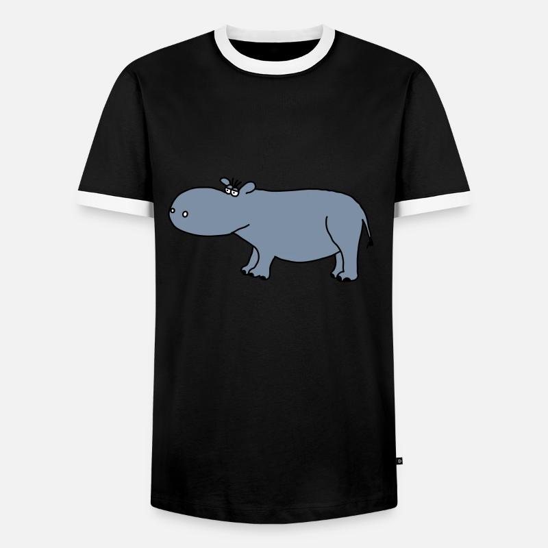 Hippopotamuses - Men's Ringer Shirt - black/white