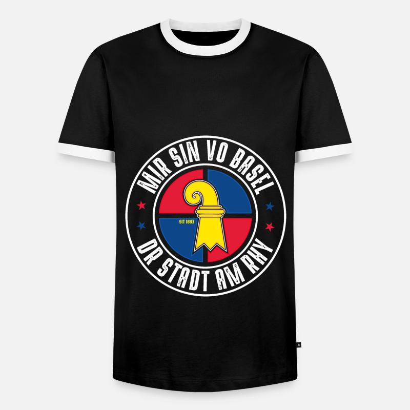 BASEL - Men's Ringer Shirt - black/white