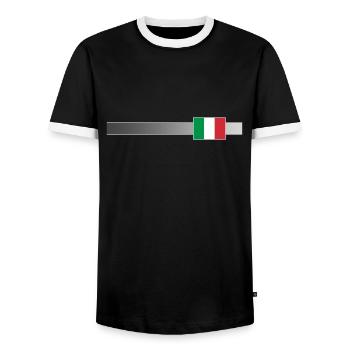 Banner & Flag Italy - Men's Ringer Shirt - black/white - Front - AI Model Female 172 light (172cm) & AI Model Male 178 light (178cm)