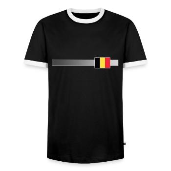 Banner & Flag Belgium - Men's Ringer Shirt - black/white - Front - AI Model Female 172 light (172cm) & AI Model Male 178 light (178cm)