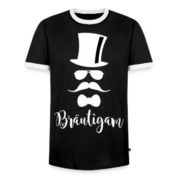 JGA Bräutigam Junggesellenabschied Ehe Hochzeit - Männer Kontrast-T-Shirt - Schwarz/Weiß - Vorne - AI Model Female 172 light (172cm) & AI Model Male 178 light (178cm)