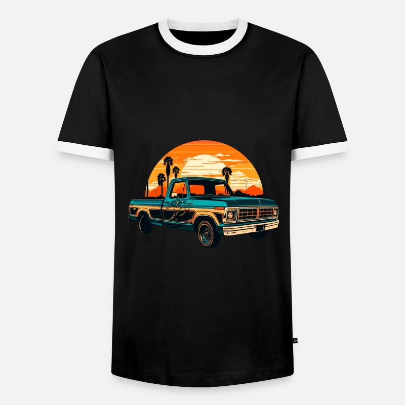 Pickup Oldtimer - Männer Kontrast-T-Shirt - Schwarz/Weiß