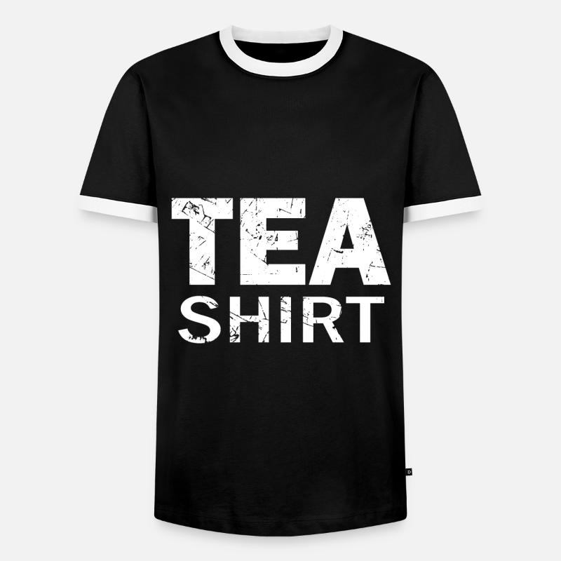 Tee-Hemd - Männer Kontrast-T-Shirt - Schwarz/Weiß