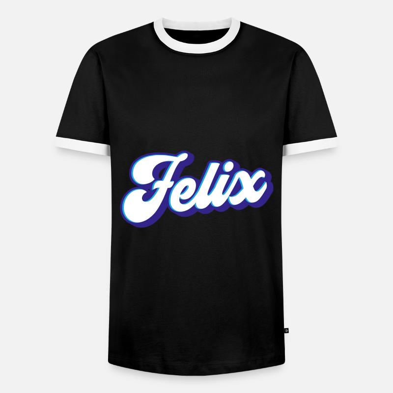 Felix | Farben änderbar - Männer Kontrast-T-Shirt - Schwarz/Weiß