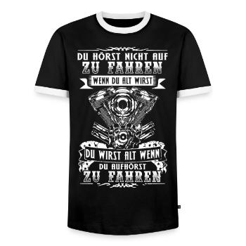 Du hörst nicht auf zu ... - Männer Kontrast-T-Shirt - Schwarz/Weiß - Vorne - AI Model Female 172 light (172cm) & AI Model Male 178 light (178cm)