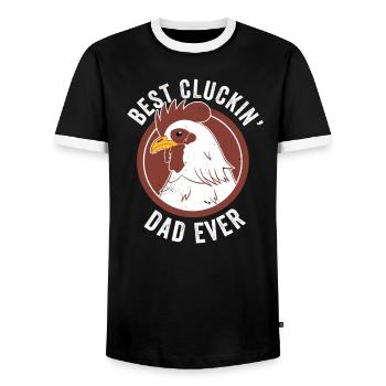 Chicken Dad Best Cluckin' Dad Ever Chicken Farmer - Männer Kontrast-T-Shirt - Schwarz/Weiß - Vorne - AI Model Female 172 light (172cm) & AI Model Male 178 light (178cm)