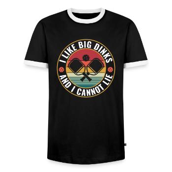 Pickleball Ich Mag Big Dinks Und Ich Kann Nicht - Männer Kontrast-T-Shirt - Schwarz/Weiß - Vorne - AI Model Female 172 light (172cm) & AI Model Male 178 light (178cm)