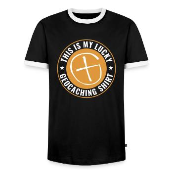Geocaching Lustiger Geocacher Das Ist Mein - Männer Kontrast-T-Shirt - Schwarz/Weiß - Vorne - AI Model Female 172 light (172cm) & AI Model Male 178 light (178cm)