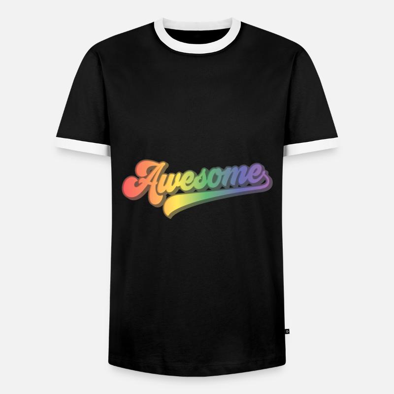 Awesome | Impressive rainbow - Men's Ringer Shirt - black/white